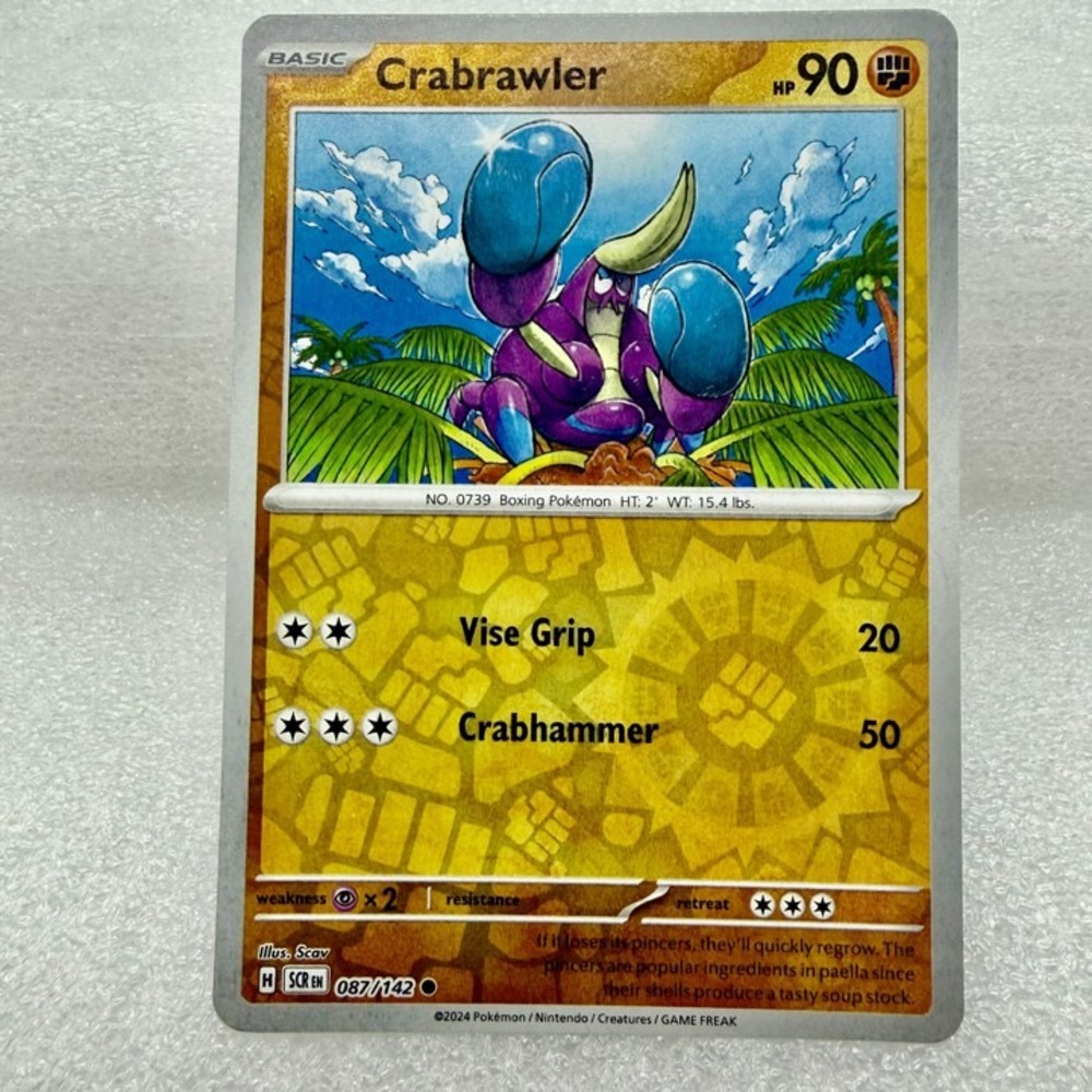 Crabrawler 087/142 Stellar Crown Reverse Holo Pokémon TCG Mint Unplayed